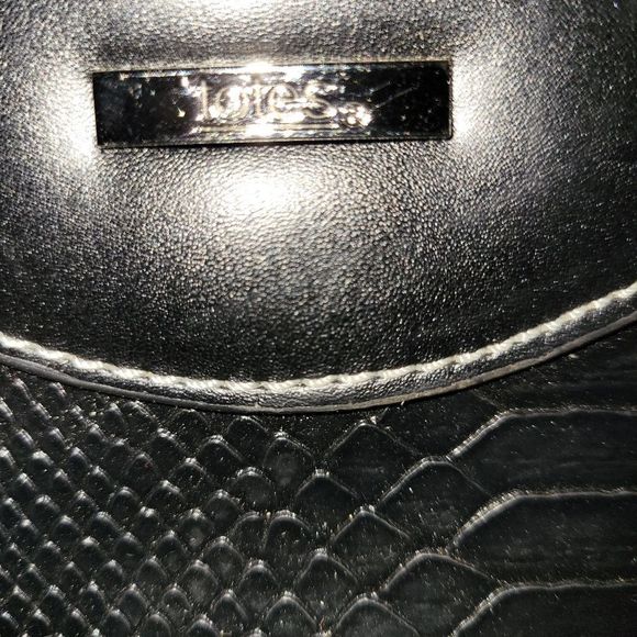 Totes Faux Leather Alligator Pattern Black Large Shoulder Bag - Picture 7 of 7